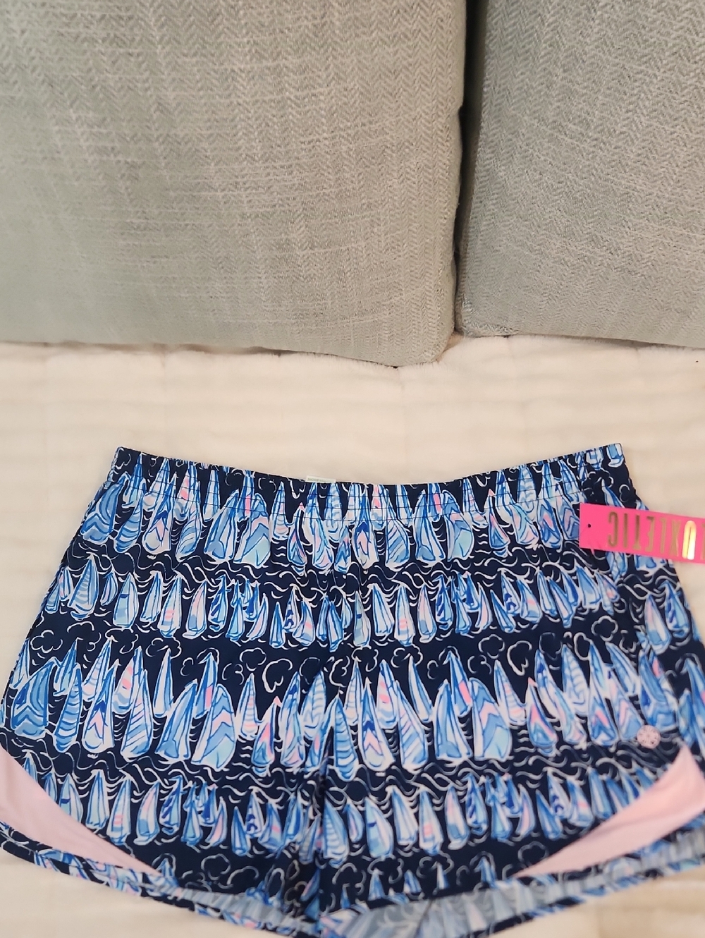 Lilly Pulitzer Navy, Light Blue, Pink Sailboat Print Shorts